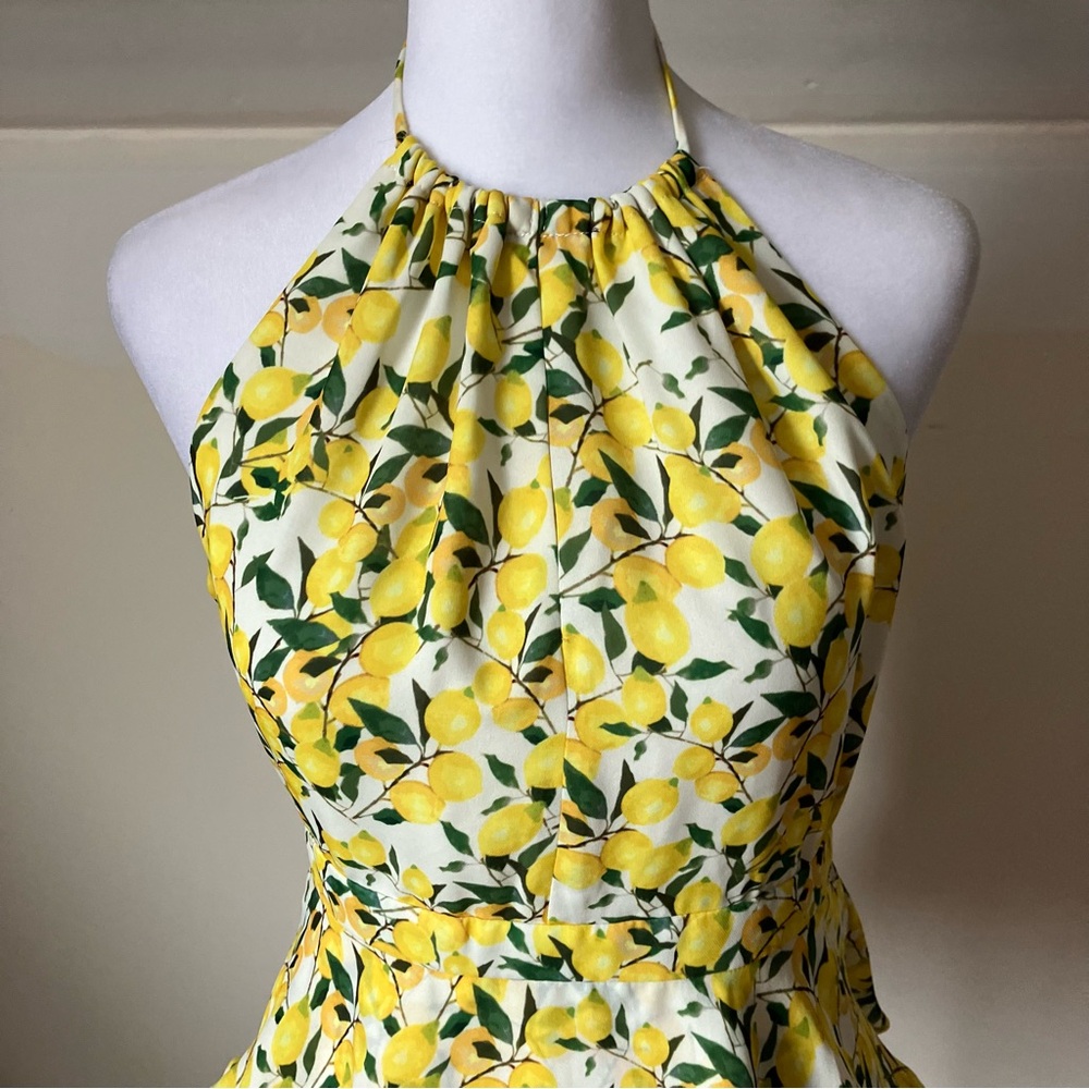 Parker Yellow Lemon Open Back Halter Top Blouse size Small - Picture 5 of 10